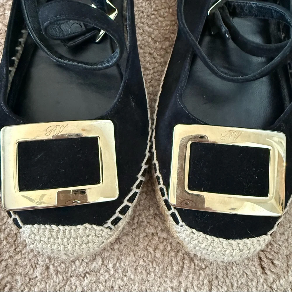 Roger Vivier Women's Suede Ankle Strap Espadrille